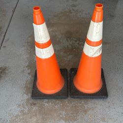 Two - 35 inch tall Construction Cones - Used for Basketball Training