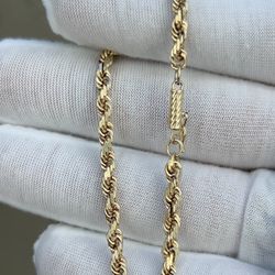 14k Gold Rope Bracelet 