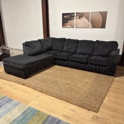 Dark Gray 2-Piece Sectional Couch