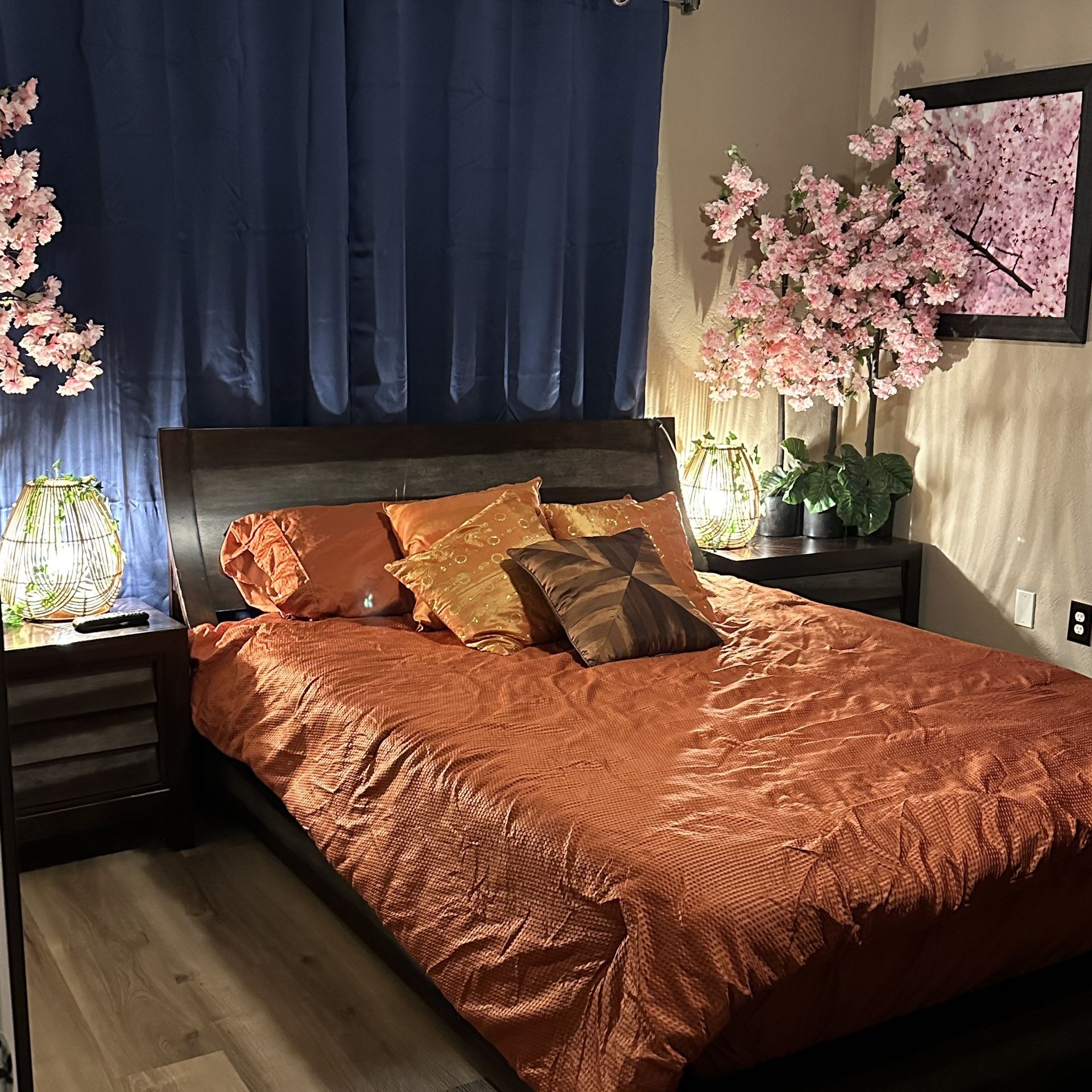 Queen Bedroom Set Solid Real Wood