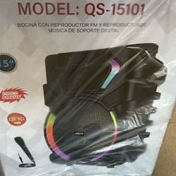 Speaker 15” Bluetooth Bateria Usb Reader