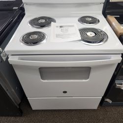 30 in. 4 Burner Element Free-Standing Electric Range in White