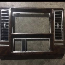 1(contact info removed)1992 Cadillac Brougham Center Dash Wood Trim Bezel Radio With Vents