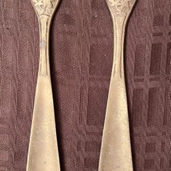 Rare Find! Pair Of Brass Shoehorns, Unknown Age (Vintage Or Antique) 