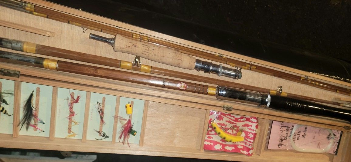 Early 1900s Bamboo Fishing Rod NEVER USED Made In Japan Early 1900s