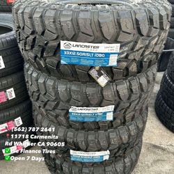 33x12.50R15LT Lancaster MT New Set of Tires Installed and Balanced Set de Llantas Nuevas Instaladas y Balanceadas
