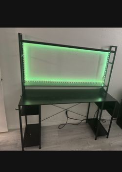 Computer desk with LED light