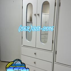 Tall Closet White With Mirror New Ropero Wardrobe Chest