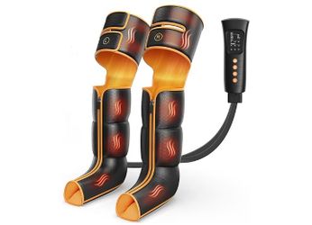 Leg Massager with Heat and Compression, Foot and Full Leg Massager for Circulation and Pain Relief, Sequential Compression Boots with 6 Modes, 6 Inten