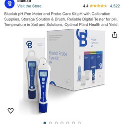 Bluelab pH Pen Meter t pH with Calibration Supplies, Storage Solution & Brush, Reliable Digital Tester for pH, Temperature in Soil and Solutions