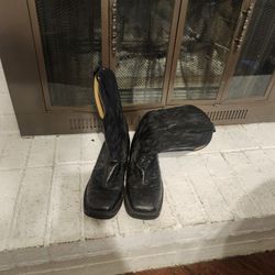 Pre-owned Justin Men Ostrich Boots 