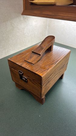 Antique oak shoe shine box