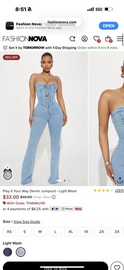 Fashion Nova Denim Jumpsuit New