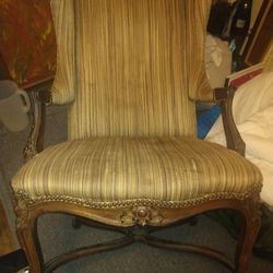 Antique Victorian Carved King Chair