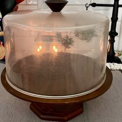 Vintage 1970’s Wooden pedestal Cake Keeper