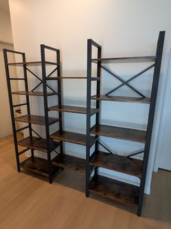 LARGE TribeSigns Triple Wide 5-Tier Industrial Bookshelf (BOUGHT FOR $360)