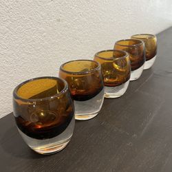 5 Crate And Barrel Little Cups - Candle Holders For Fall