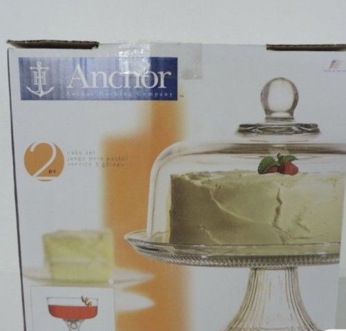 Glass Cake Stand With Dome/ Punch Bowl