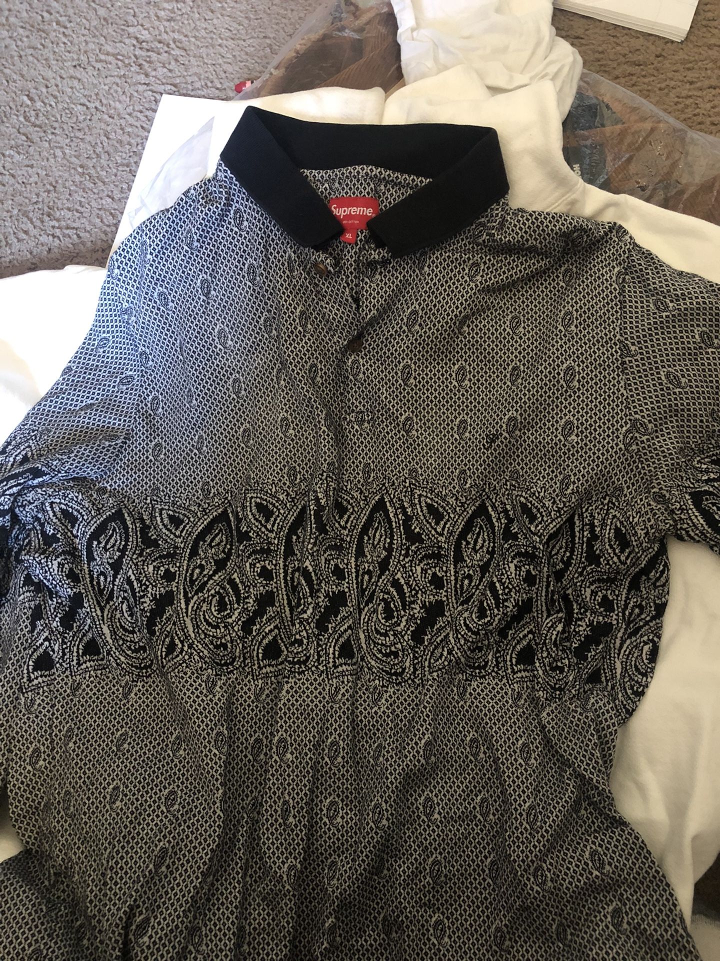 SUPREME paisley polo shirt　XL SUPREME paisley polo shirt XL Supreme 'Paisley' Polo Shirt • Size XL