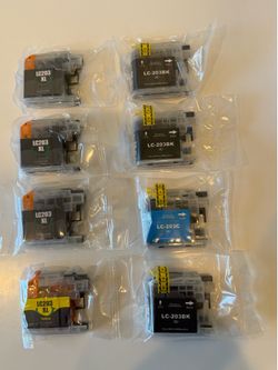 Brother Printer 8 Ink Cartridges LC 203 yellow black cyan