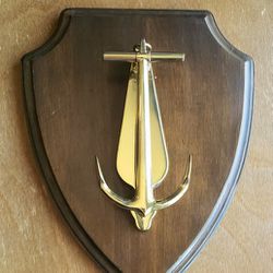 Vtg Brass Anchor Door Knocker 
Nautical Wall Decor 


