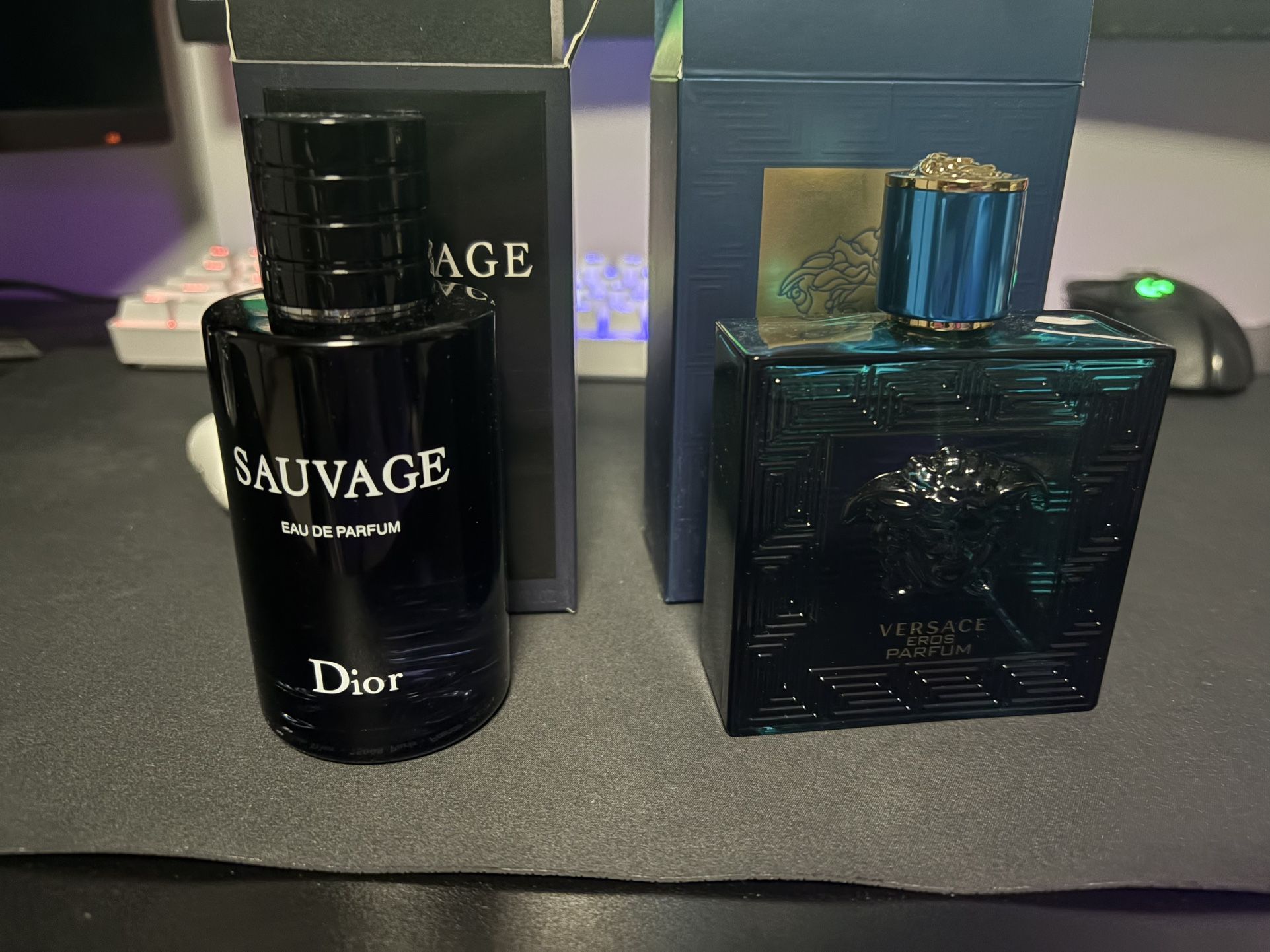 Versace eros and dior sauvage EDP 3.4 oz