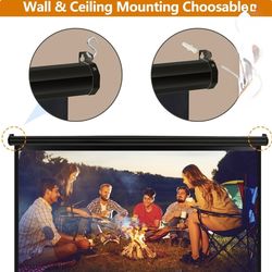 72 inch Pull-Down Auto-Locking Projector Screen