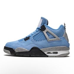 Air Jordan 4 “University Blue” Retro Sneakers – Carolina Blue Suede Classic Basketball Shoes (Men’s Size [10]) 