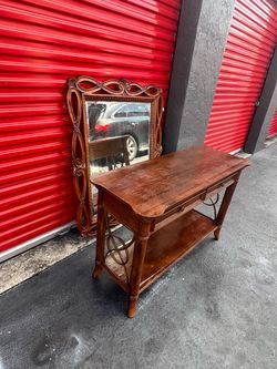 Gorgeous wooden stove with the bottom shelf and two drawers