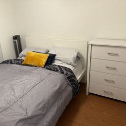 Bed frame, Mattress And Dresser 