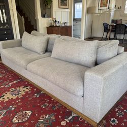 For Sale: Elegant 100″ Alder & Tweed Upholstered Sofa