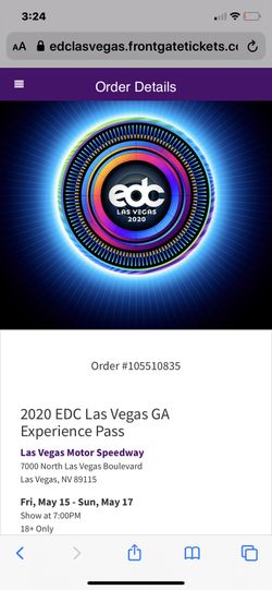 EDC ticket (3 day pass)