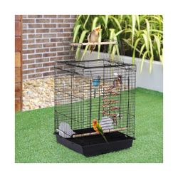Travel Bird Cage with Open Play Top for Budgie, Finch, Green Cheek Canary, Parakeet Cockatiel