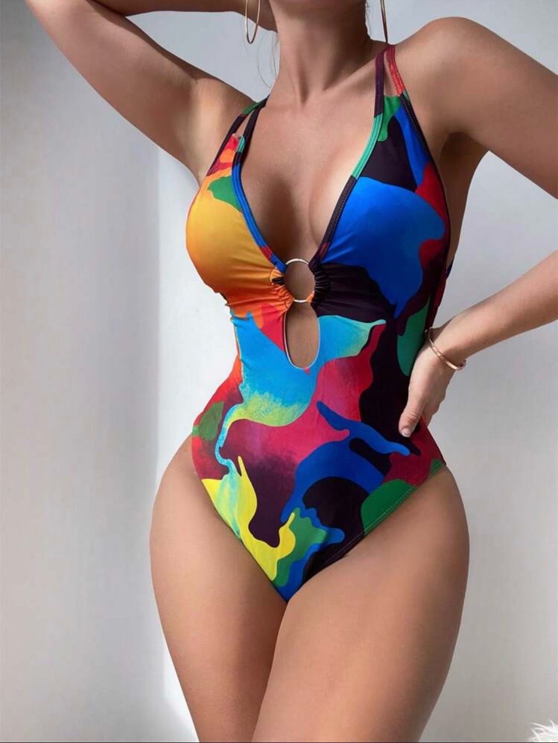 One Piece Cross back Swimsuit