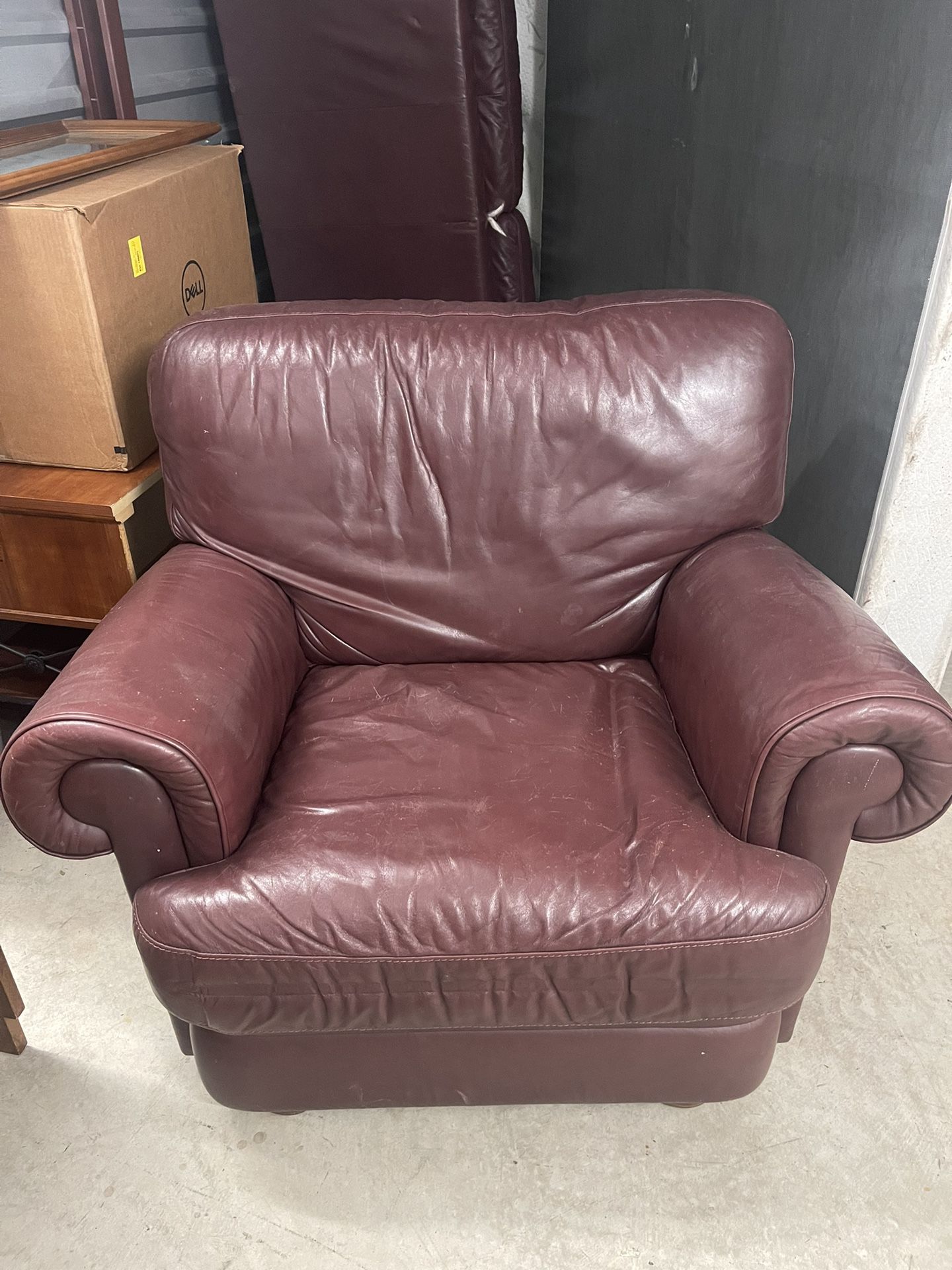 Leather Burgundy Love Seat