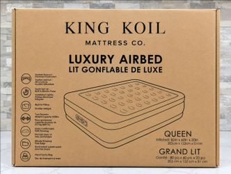 NEW King Koil Twin Air Mattress w/ Built-In High Speed Pump – Luxury Air Bed