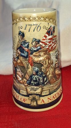 1993 Miller Beer Stein Mug "1776 Birth Of A Nation" George Washington Delaware G8B033
