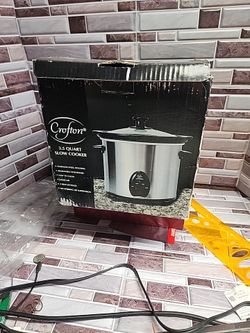 Crofton Slow Cooker 3.5 Qt Stainless Removable Stoneware 