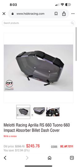 NEW* Melotti Racing Aprilia RS 660 Tuono 660 Impact Absorber Billet Dash Cover