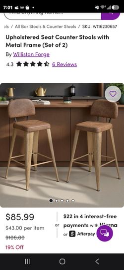 Leather stools metal