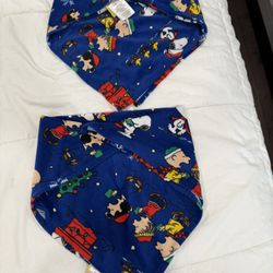 2 Snoopy Dog Bandanas Christmas 
