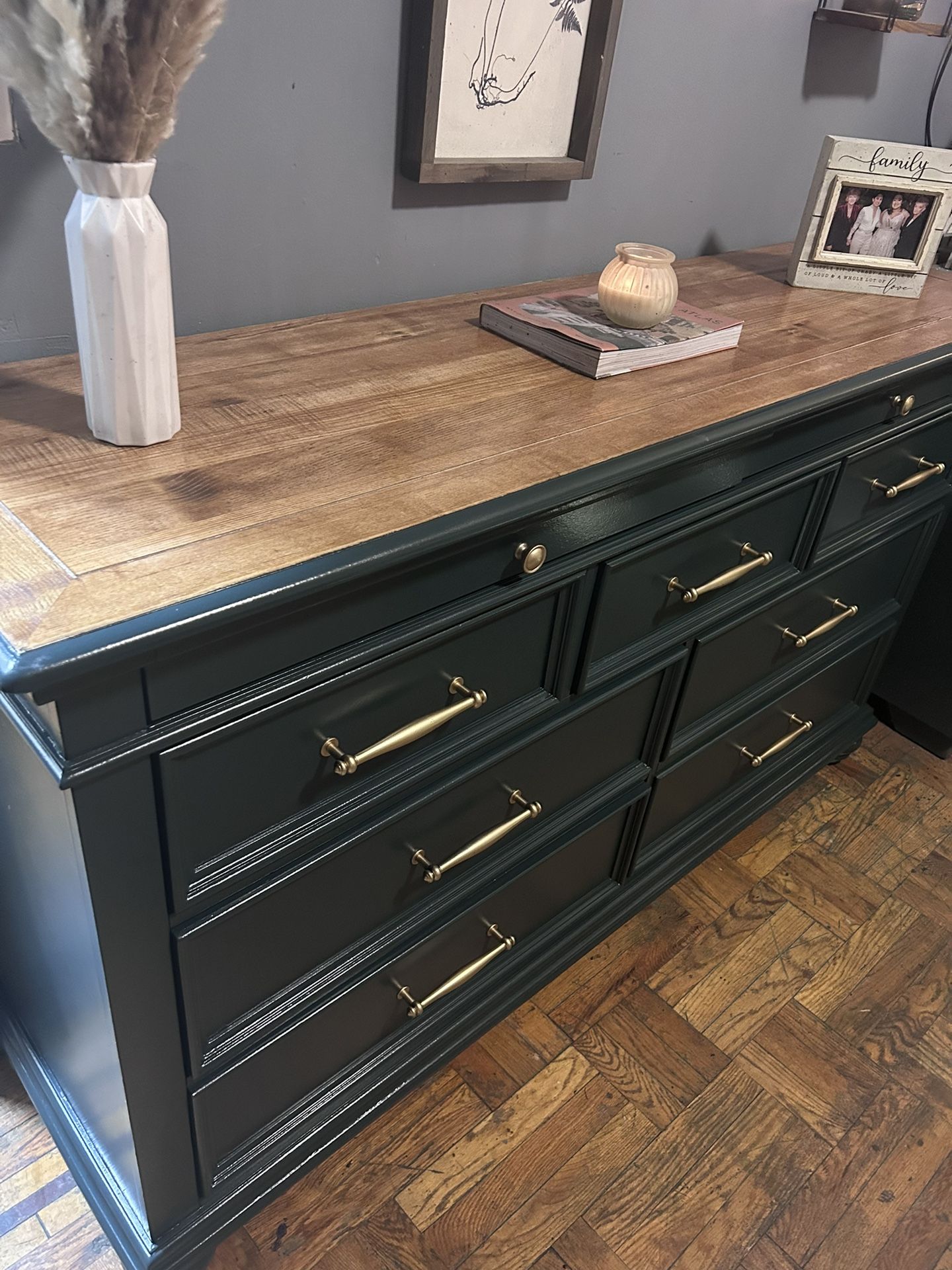 Solid Wood Wide Bedroom Dresser Home Furniture Living Room Decor Clothing Decor 