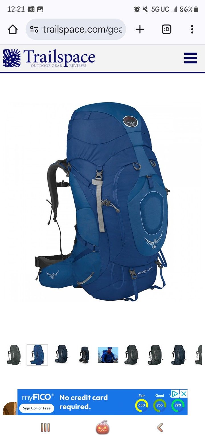 Osprey Xenith 88 Hiking Backpack