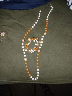 Women's Clemson Necklace and Bracelet Set 