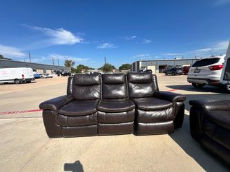 Leather Recliner Couch Set | Semi Automatic Electric Leather Recliner Couch Set