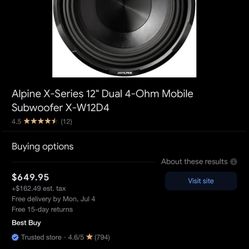 Alpine Typed 12 In Tuned Ported Box