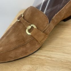 Hosis Milano women's leather suede loafers