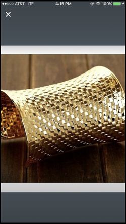Gold large cuff bracelet