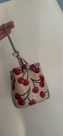 Coach Cherry Print Mini Bucket Bag