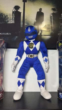 Vintage 1990s Mighty Morphins Power Rangers Blue Rangers Stuffed Plush Toy